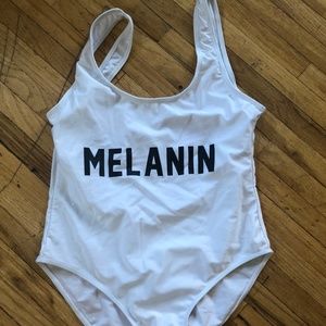 White Graphic Swimsuit